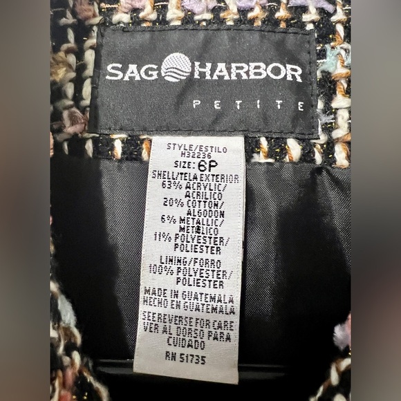 Sag Harbor Tweed Pastel Confetti Blazer Jacket - 6P - Picture 8 of 8